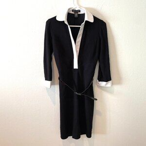 I.N.C International Concepts Women's Lined Black Belted Dress. Size: 2